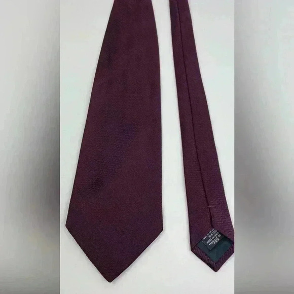 ARMANI COLLEZIONI 100% Silk Necktie Maroon Red Handmade Formal Office Prof - Picture 2 of 15